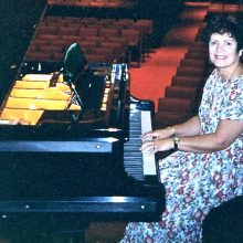 Shona at the Bosendorfer Grand Piano in Victoria Hall, Singapore